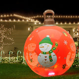 Darrahopens Occasions > Christmas > Christmas Decorations Jingle Jollys Christmas Inflatable Ball Led 60cm Snowman Decoration Bauble Red