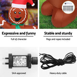 Darrahopens Occasions > Christmas > Christmas Decorations Jingle Jollys Christmas Inflatable Gingerbread Man 1.5M Height LED Decorations Illuminated