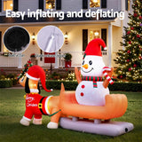 Darrahopens Occasions > Christmas > Christmas Decorations Jingle Jollys Christmas Inflatable Snowman Dog 4.2M Tall Outdoor Decorations Illuminated