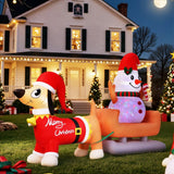 Darrahopens Occasions > Christmas > Christmas Decorations Jingle Jollys Christmas Inflatable Snowman Dog 4.2M Tall Outdoor Decorations Illuminated