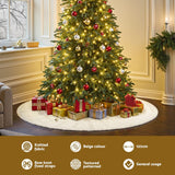 Darrahopens Occasions > Christmas > Christmas Decorations Jingle Jollys Christmas Tree Skirt 120cm Knitted Xmas Tree Ornaments Decor Beige