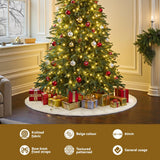 Darrahopens Occasions > Christmas > Christmas Decorations Jingle Jollys Christmas Tree Skirt 90cm Knitted Fabric Xmas Ornament Decor Beige