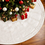 Darrahopens Occasions > Christmas > Christmas Decorations Jingle Jollys Christmas Tree Skirt 90cm Knitted Fabric Xmas Ornament Decor Beige
