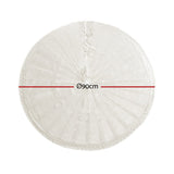 Darrahopens Occasions > Christmas > Christmas Decorations Jingle Jollys Christmas Tree Skirt 90cm Knitted Fabric Xmas Ornament Decor Beige