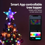 Darrahopens Occasions > Christmas > Christmas Decorations Jingle Jollys Christmas Tree Topper Star RGB LED Xmas Decor 80 Modes APP Control