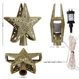 Darrahopens Occasions > Christmas > Christmas Decorations Jingle Jollys Christmas Tree Topper Star Snowflake Projector Party Glitter Gold