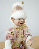 Darrahopens Occasions > Christmas > Christmas Decorations LUXURY CHRISTMAS ELF PINK GOLD 51CM