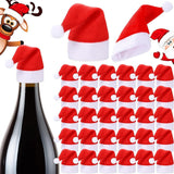 Darrahopens Occasions > Christmas > Christmas Decorations Mini Santa Hat Cutlery Holders (100-Pack) - Festive Christmas Wine Bottle Toppers & Table Decorations