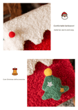 Darrahopens Occasions > Christmas > Christmas Decorations Red and Green Luxe Plush Christmas Gift Box - Decorative Holiday Treat Box with Snowy Trim