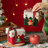 Darrahopens Occasions > Christmas > Christmas Decorations Red and Green Luxe Plush Christmas Gift Box - Decorative Holiday Treat Box with Snowy Trim
