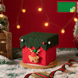 Darrahopens Occasions > Christmas > Christmas Decorations Red and Green Luxe Plush Christmas Gift Box - Decorative Holiday Treat Box with Snowy Trim
