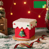 Darrahopens Occasions > Christmas > Christmas Decorations Red and White Luxe Plush Christmas Gift Box - Decorative Holiday Treat Box with Snowy Trim