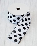 Darrahopens Occasions > Christmas > Christmas Decorations Ribbon Roll Spot White/Black 9M