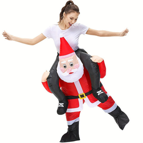 Darrahopens Occasions > Christmas > Christmas Decorations Riding Santa Inflatable Christmas Costume