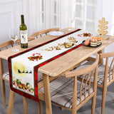 Darrahopens Occasions > Christmas > Christmas Decorations Style-1 New Year & Christmas Table Runner(33 x 180 CM) - Festive Linen Tablecloth, Digital Print Christmas Decor