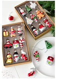 Darrahopens Occasions > Christmas > Christmas Decorations Style A Colorful Charming Miniature Glass Christmas Ornament Set - 9pc Classic Holiday Figures