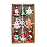Darrahopens Occasions > Christmas > Christmas Decorations Style A Colorful Charming Miniature Glass Christmas Ornament Set - 9pc Classic Holiday Figures