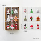 Darrahopens Occasions > Christmas > Christmas Decorations Style A Colorful Charming Miniature Glass Christmas Ornament Set - 9pc Classic Holiday Figures