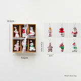 Darrahopens Occasions > Christmas > Christmas Decorations Style C Colorful Dainty Miniature Glass Christmas Ornament Set - 6pc Micro Holiday Characters