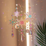 Darrahopens Occasions > Christmas > Christmas Decorations Sun Catcher Indoor Window Snowflakes Hanging Crystal Sun Catcher Prism Ball Rainbow Sun Catcher Snow