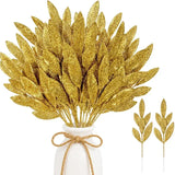 Darrahopens Occasions > Christmas > Christmas Decorations Trendbay 10Pcs Gold Glitter Christmas Leaves – 34 cm Artificial Branch Picks In Australia - Darrahopens