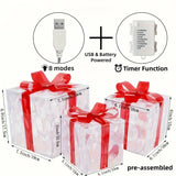 Darrahopens Occasions > Christmas > Christmas Decorations Trendbay 3pcs Christmas Gift Box Lights Transparent Decorative Boxes In Australia - Darrahopens