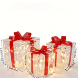 Darrahopens Occasions > Christmas > Christmas Decorations Trendbay 3pcs Christmas Gift Box Lights Transparent Decorative Boxes In Australia - Darrahopens