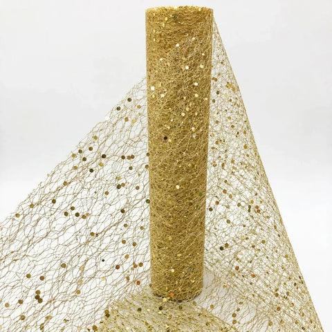 Darrahopens Occasions > Christmas > Christmas Decorations Trendbay Champagne Gold Sequin Tulle Table Runner 30cm × 5Yards In Australia - Darrahopens