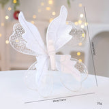 Darrahopens Occasions > Christmas > Christmas Decorations White Large Glitter Butterfly Christmas Ornaments (Set of 2) - Clip-On Decorations for Trees & Wreaths