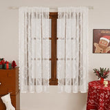 Darrahopens Occasions > Christmas > Christmas Decorations Window Screen - Ice Flower Christmas Tree Window Screen - Wire Mesh - European and American - Christmas - Curtain - Net Curtain 2-piece set (150*100cm)