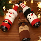 Darrahopens Occasions > Christmas > Christmas Decorations Wine Bottle Decorations - 3 Pieces - Wine Bottle Sleeves - Wine Bottle Bags - Christmas Decorations - Cartoon Knitted Old Man and Snowman Wine Bottle Sleeves - Festive Restaurant Decorations