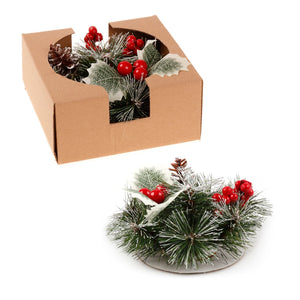 Darrahopens Occasions > Christmas Christmas Floral Table Arrangements Red Berries Pine Cones Flowers Decorations, Small (Set of 2)