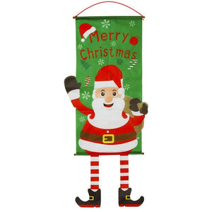Darrahopens Occasions > Christmas Christmas Hanging Banner Flag Door Window Décor Santa Reindeer Snowman Ornaments, Santa