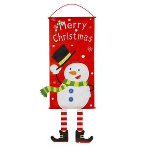 Darrahopens Occasions > Christmas Christmas Hanging Banner Flag Door Window Décor Santa Reindeer Snowman Ornaments, Snowman