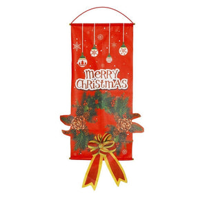 Darrahopens Occasions > Christmas Christmas Hanging Banner Flag Door Window Décor Santa Reindeer Snowman Ornaments, Wreath