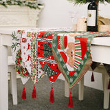 Darrahopens Occasions > Christmas Christmas Table Runner thickened knitted Dining Tablecloth Xmas Party Decor(Elk)