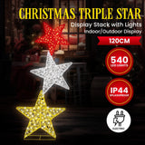 Darrahopens Occasions > Christmas > Christmas Trees Christabelle 120cm Triple Star Christmas Display with Lights