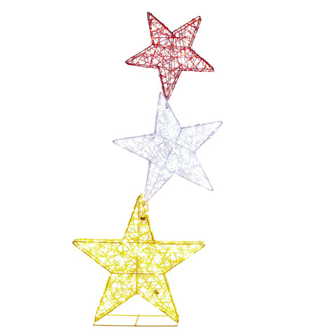 Darrahopens Occasions > Christmas > Christmas Trees Christabelle 120cm Triple Star Christmas Display with Lights