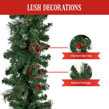 Darrahopens Occasions > Christmas > Christmas Trees Christabelle 305cm Extra Long Christmas Garland with Berries