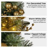 Darrahopens Occasions > Christmas > Christmas Trees Christabelle 61cm Battery-operated Christmas Tree Warm Lights Led Table Top Gold