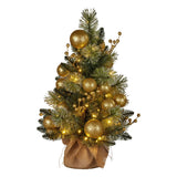 Darrahopens Occasions > Christmas > Christmas Trees Christabelle 61cm Battery-operated Christmas Tree Warm Lights Led Table Top Gold