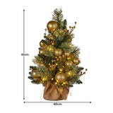 Darrahopens Occasions > Christmas > Christmas Trees Christabelle 61cm Battery-operated Christmas Tree Warm Lights Led Table Top Gold