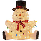 Darrahopens Occasions > Christmas > Christmas Trees Christabelle 82cm Sitting Snowman Christmas Display with Lights