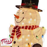 Darrahopens Occasions > Christmas > Christmas Trees Christabelle 82cm Sitting Snowman Christmas Display with Lights