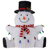 Darrahopens Occasions > Christmas > Christmas Trees Christabelle 82cm Sitting Snowman Christmas Display with Lights