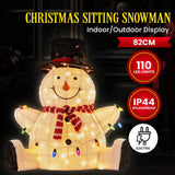 Darrahopens Occasions > Christmas > Christmas Trees Christabelle 82cm Sitting Snowman Christmas Display with Lights