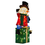 Darrahopens Occasions > Christmas > Christmas Trees Christabelle 85cm Christmas Snowman On Presents Display with Lights