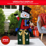 Darrahopens Occasions > Christmas > Christmas Trees Christabelle 85cm Christmas Snowman On Presents Display with Lights