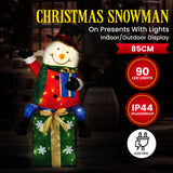 Darrahopens Occasions > Christmas > Christmas Trees Christabelle 85cm Christmas Snowman On Presents Display with Lights