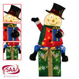 Darrahopens Occasions > Christmas > Christmas Trees Christabelle 85cm Christmas Snowman On Presents Display with Lights